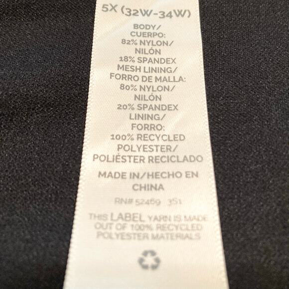 Terra & Sky Black High Waist Bikini Bottom 5X (32W-34W) Drawstring Tie Sides - Picture 8 of 14